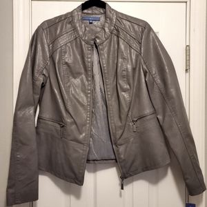 Gray Leather Jacket